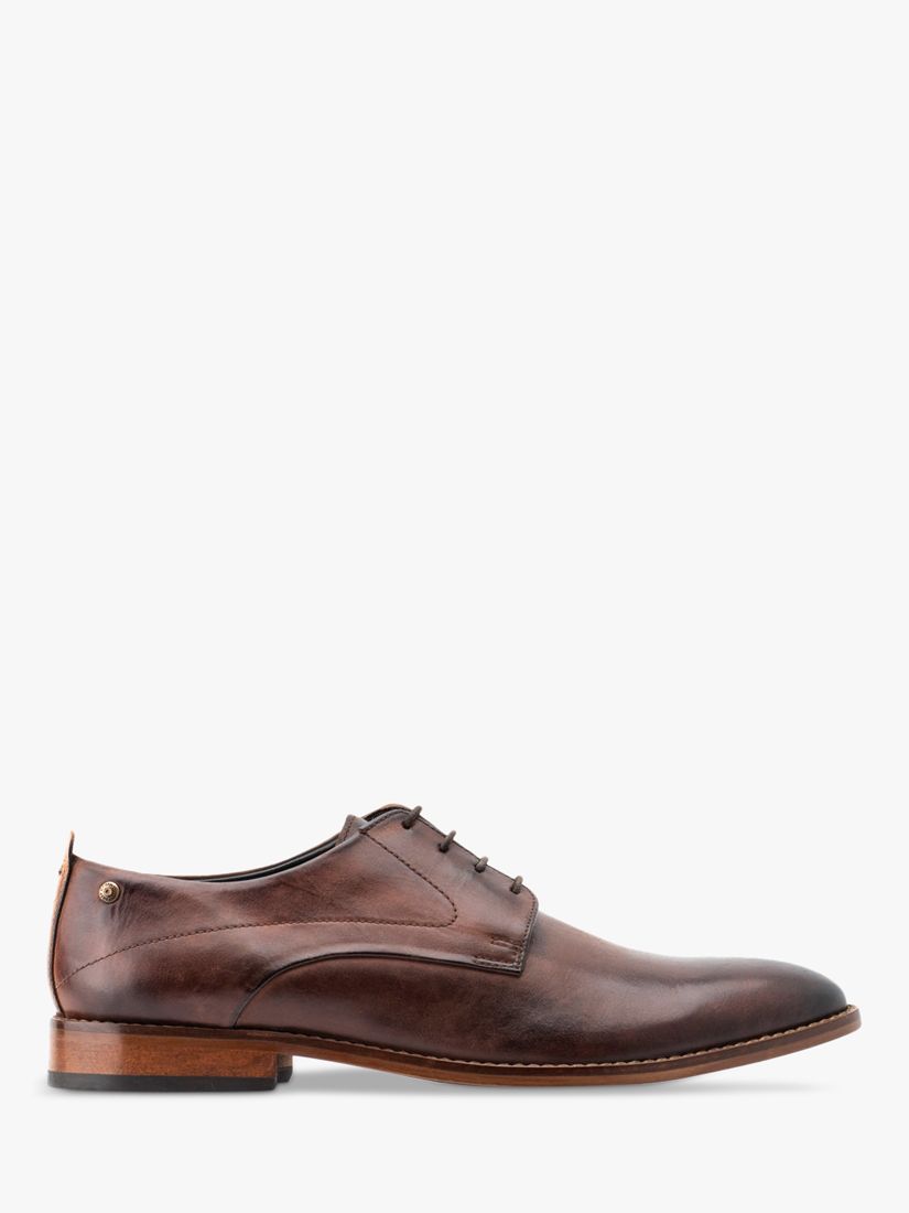 Base London Script Washed Leather Oxford Shoes, Brown, 6