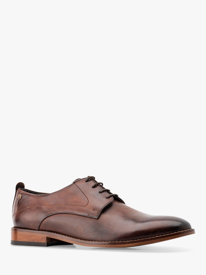 Base London Script Washed Leather Oxford Shoes, Brown, 6