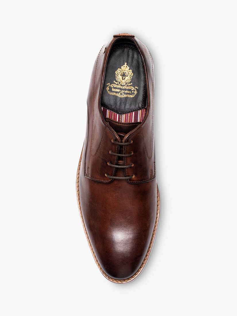 Buy Base London Script Washed Leather Oxford Shoes, Brown Online at johnlewis.com