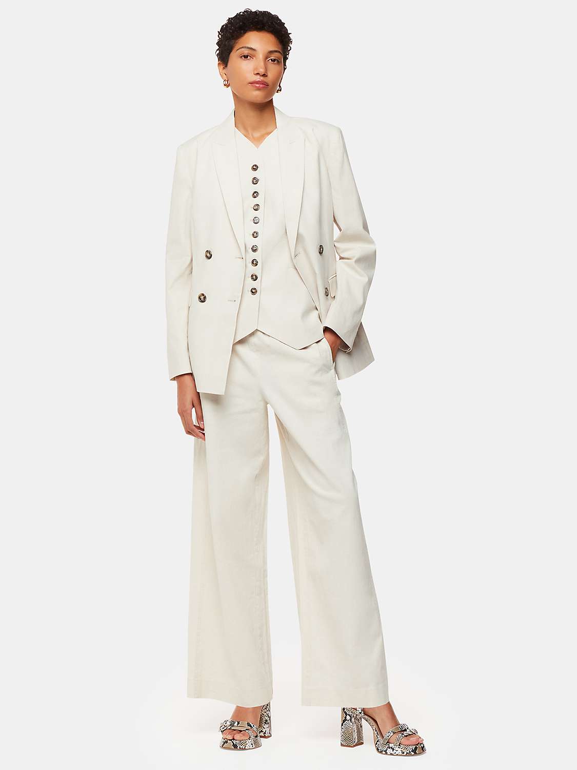Buy Whistles Lindsey Linen Blend Wide Leg Trousers Online at johnlewis.com