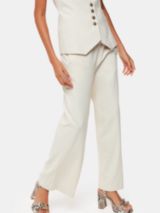 Whistles Lindsey Linen Blend Wide Leg Trousers