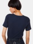 Whistles Ultimate Ribbed Crew Neck T-Shirt, Navy