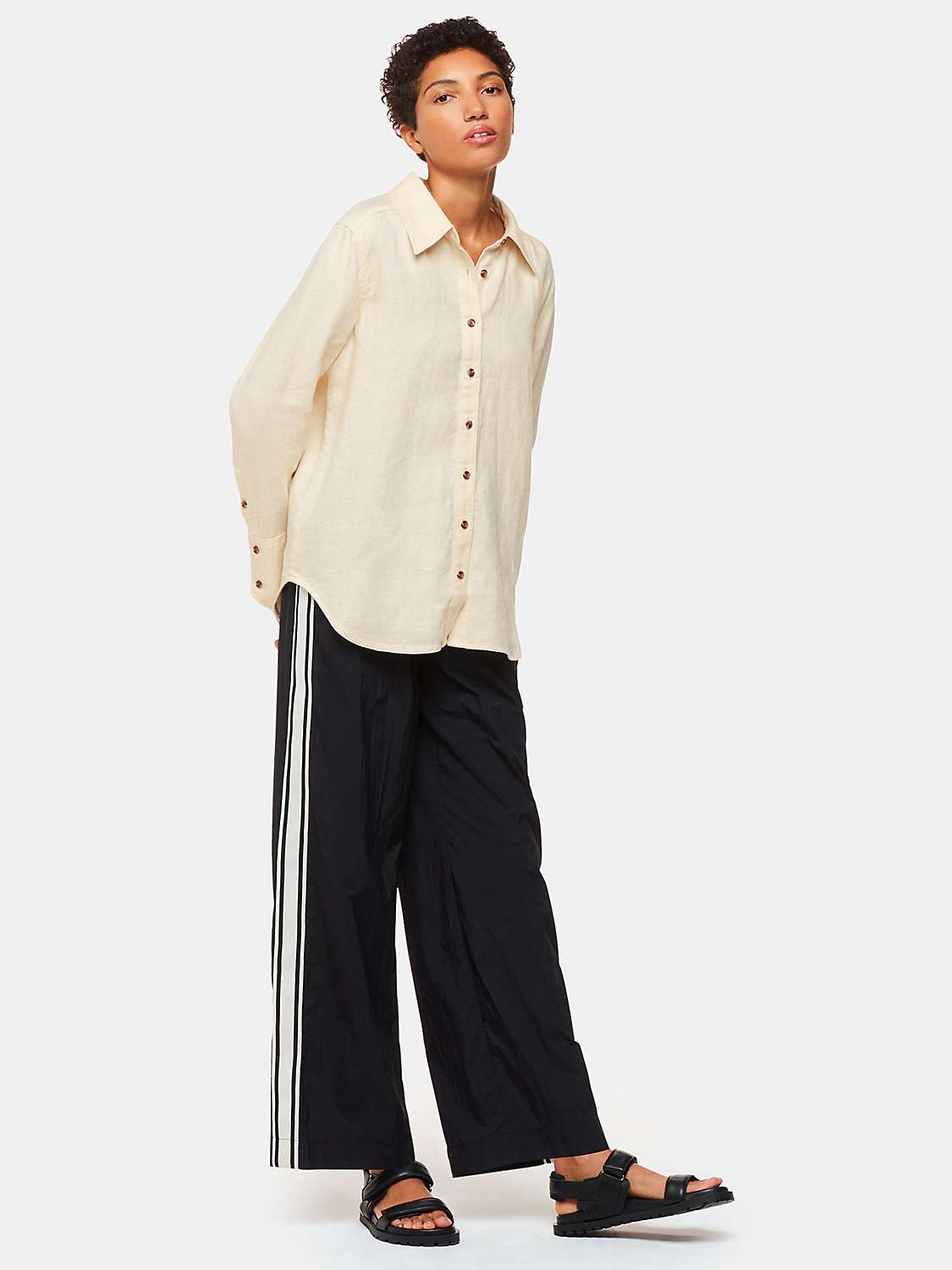 Buy Whistles Relaxed Fit Linen Shirt, Ivory Online at johnlewis.com