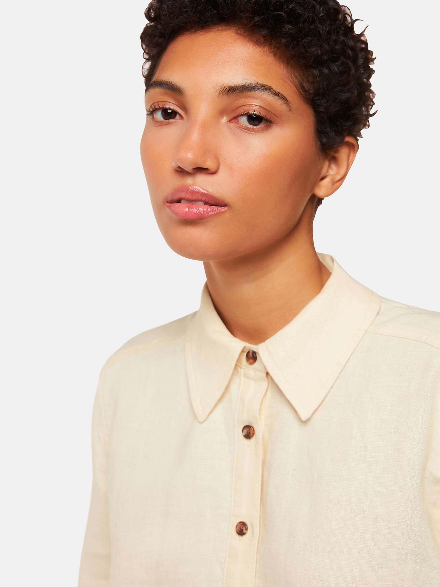 Buy Whistles Relaxed Fit Linen Shirt, Ivory Online at johnlewis.com