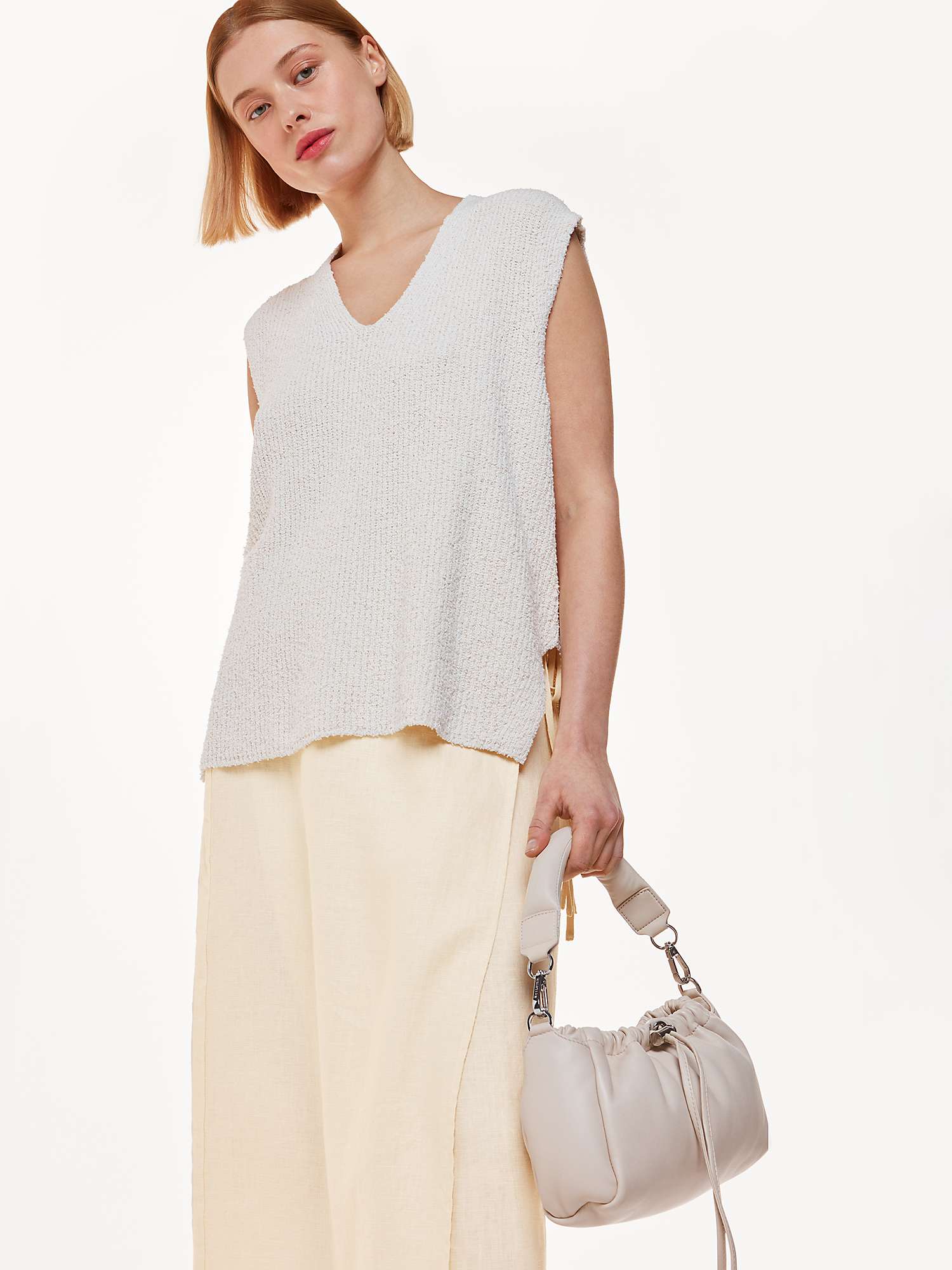 Buy Whistles Linen Wrap Midaxi Skirt, Ivory Online at johnlewis.com