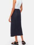 Whistles Linen Wrap Midi Skirt, Navy, Navy