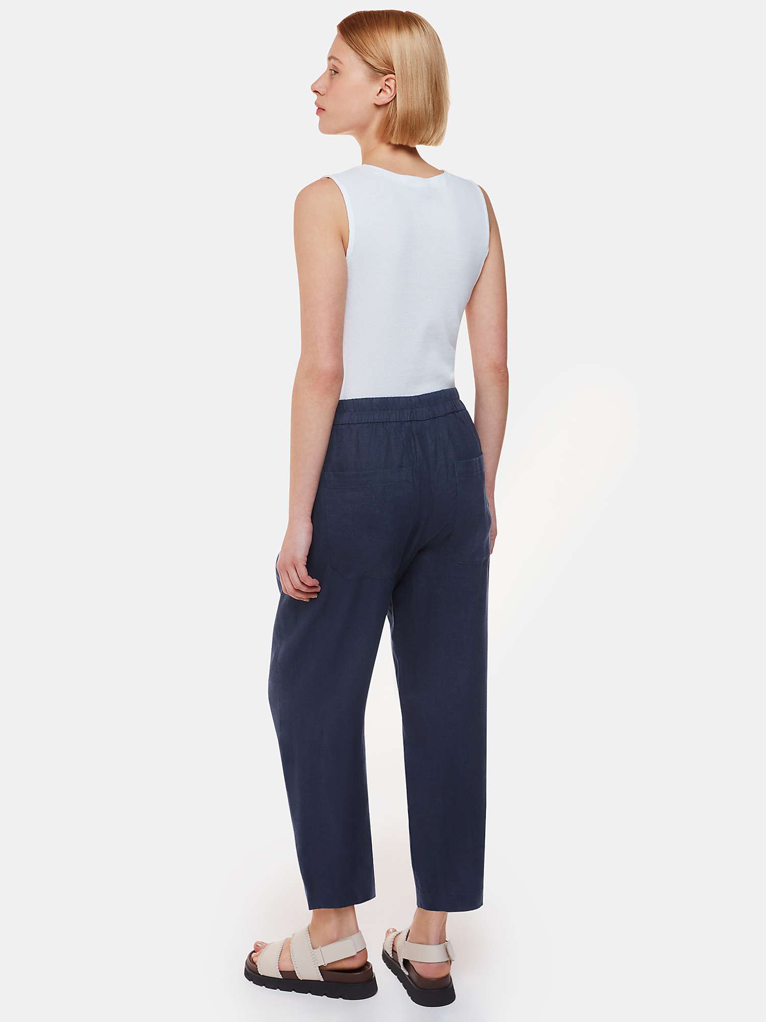 Buy Whistles Linen Barrel Leg Trousers Online at johnlewis.com