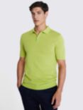 Moss Merino Blend Quarter Zip Polo Shirt, Green