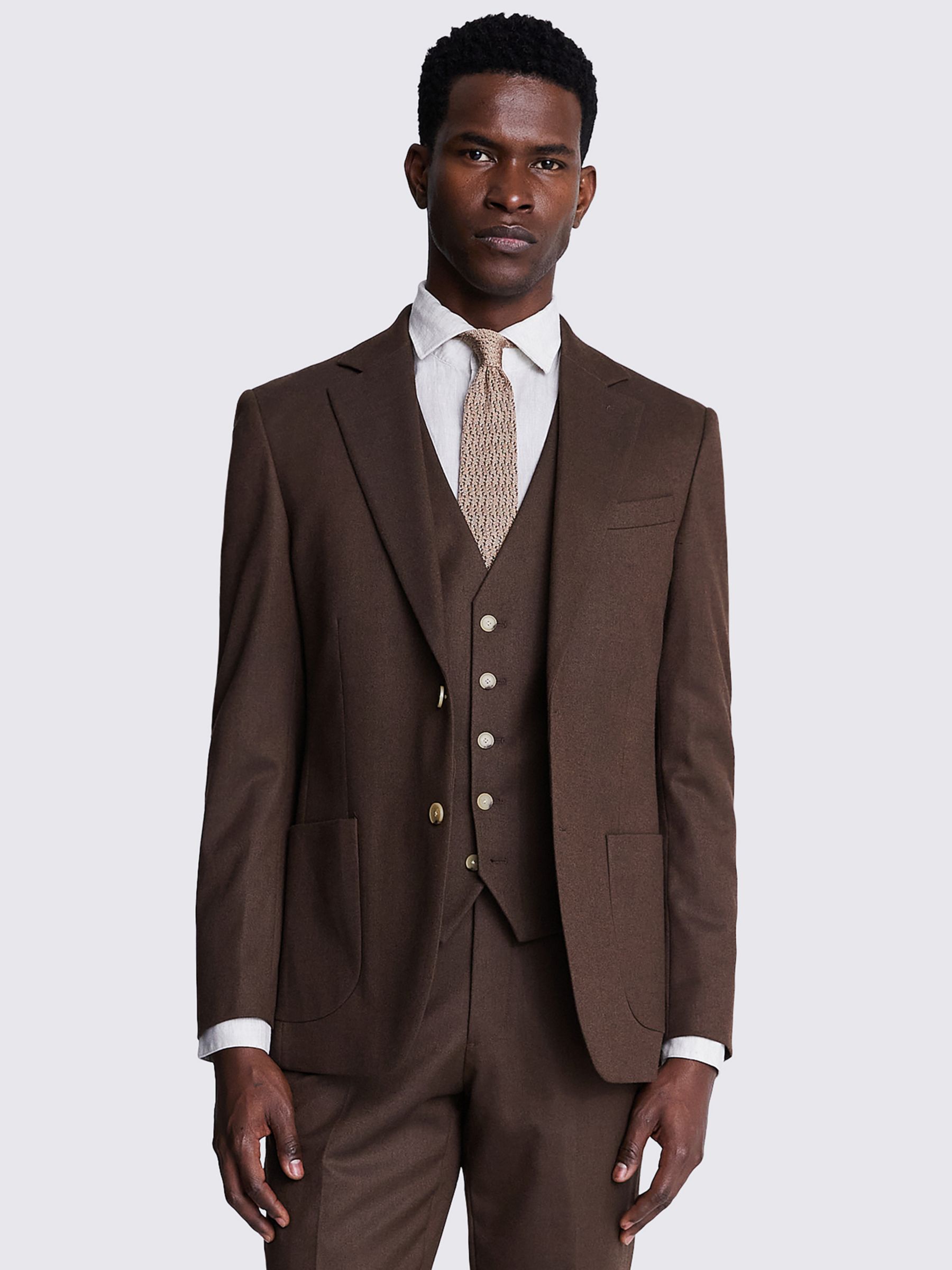Moss Tailored Fit Flannel Jacket, Copper at John Lewis & Partners