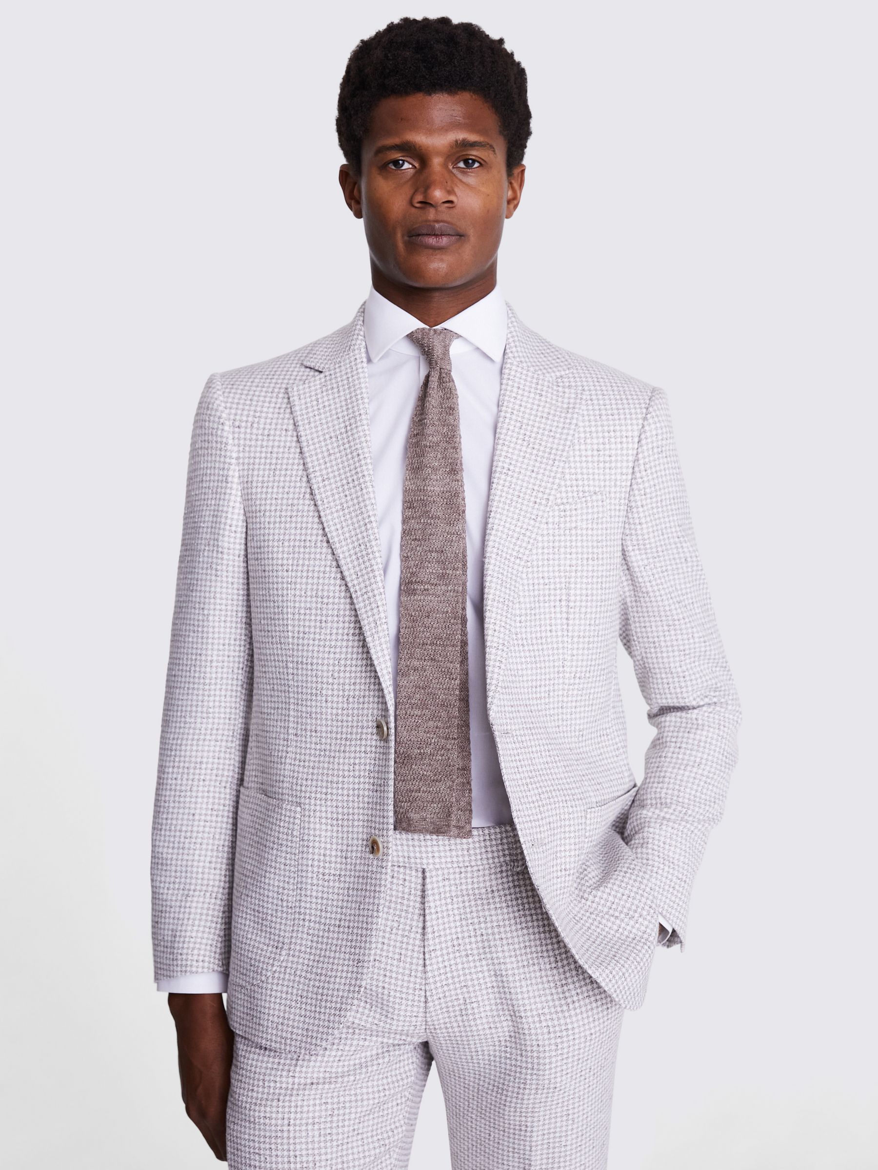 Buy Moss Tailored Houndstooth Suit Jacket, Beige Online at johnlewis.com