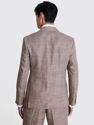 Moss Slim Fit Check Linen Suit Jacket, Brown