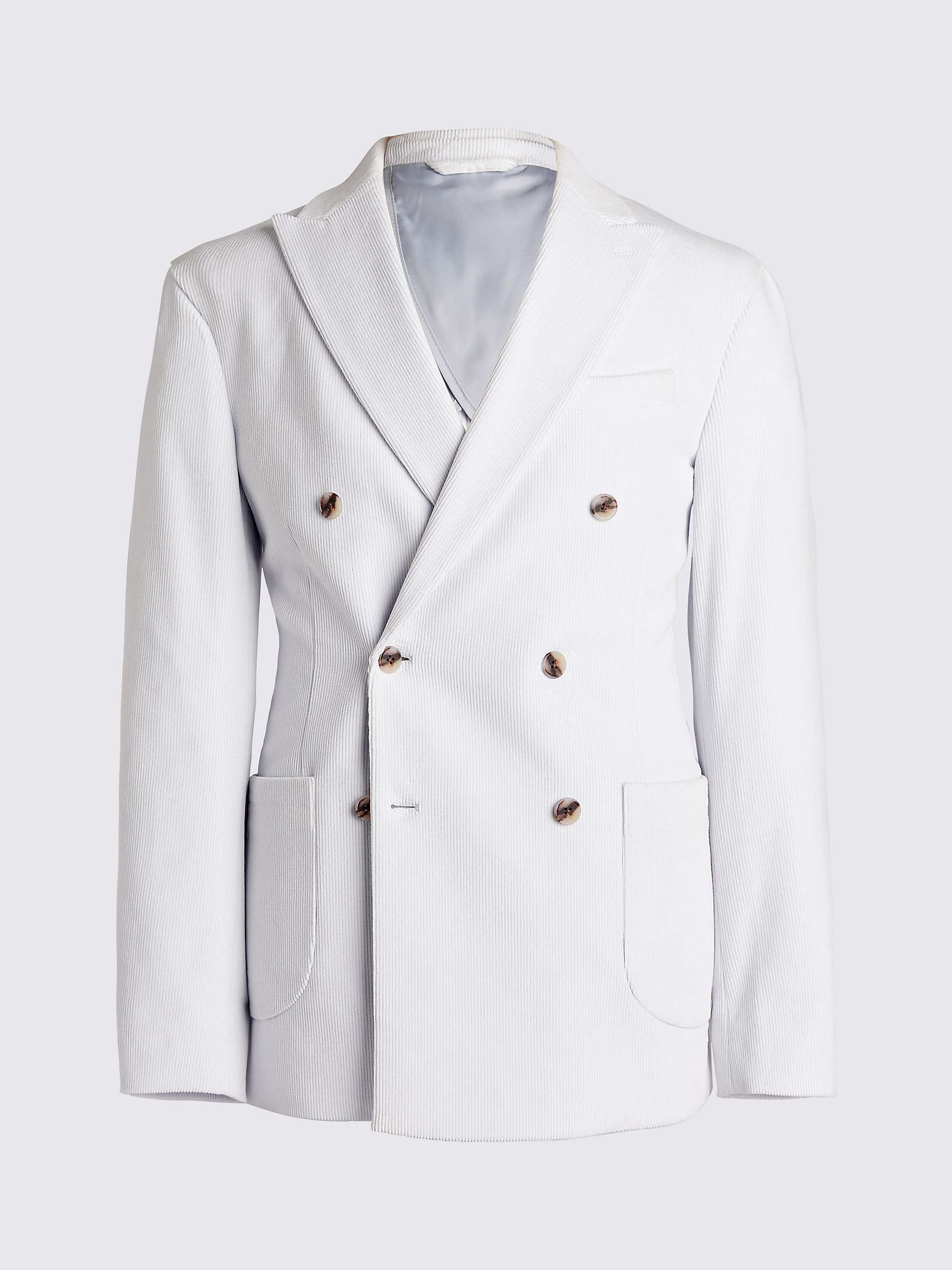 Buy Moss Tailored Fit Double Breasted Corduroy Suit Jacket, Light Blue Online at johnlewis.com