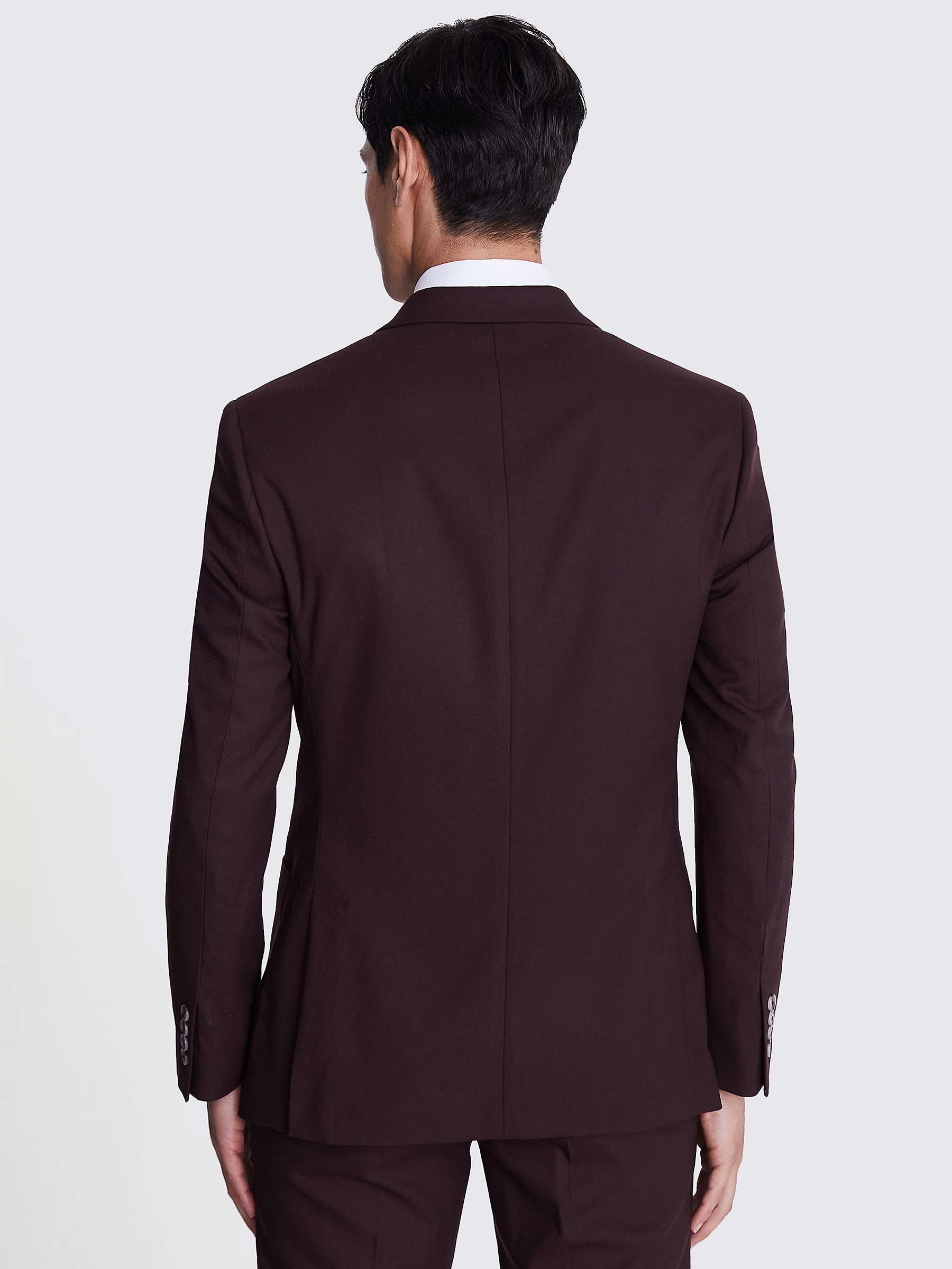 Buy Moss Tailored Fit Double Breasted Flannel Suit Jacket, Claret Online at johnlewis.com