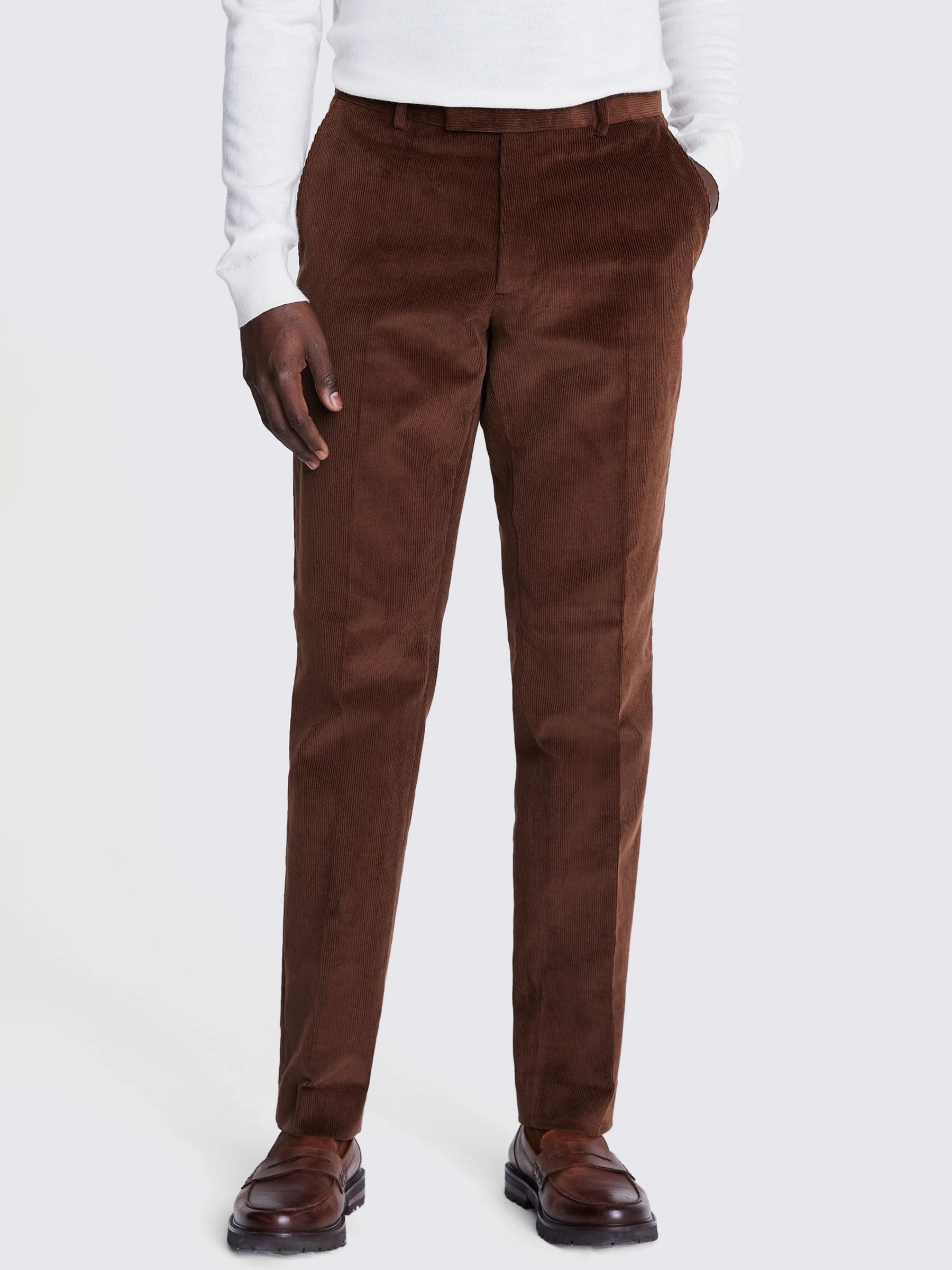 Moss Slim Fit Corduroy Suit Trousers, Copper, 38R