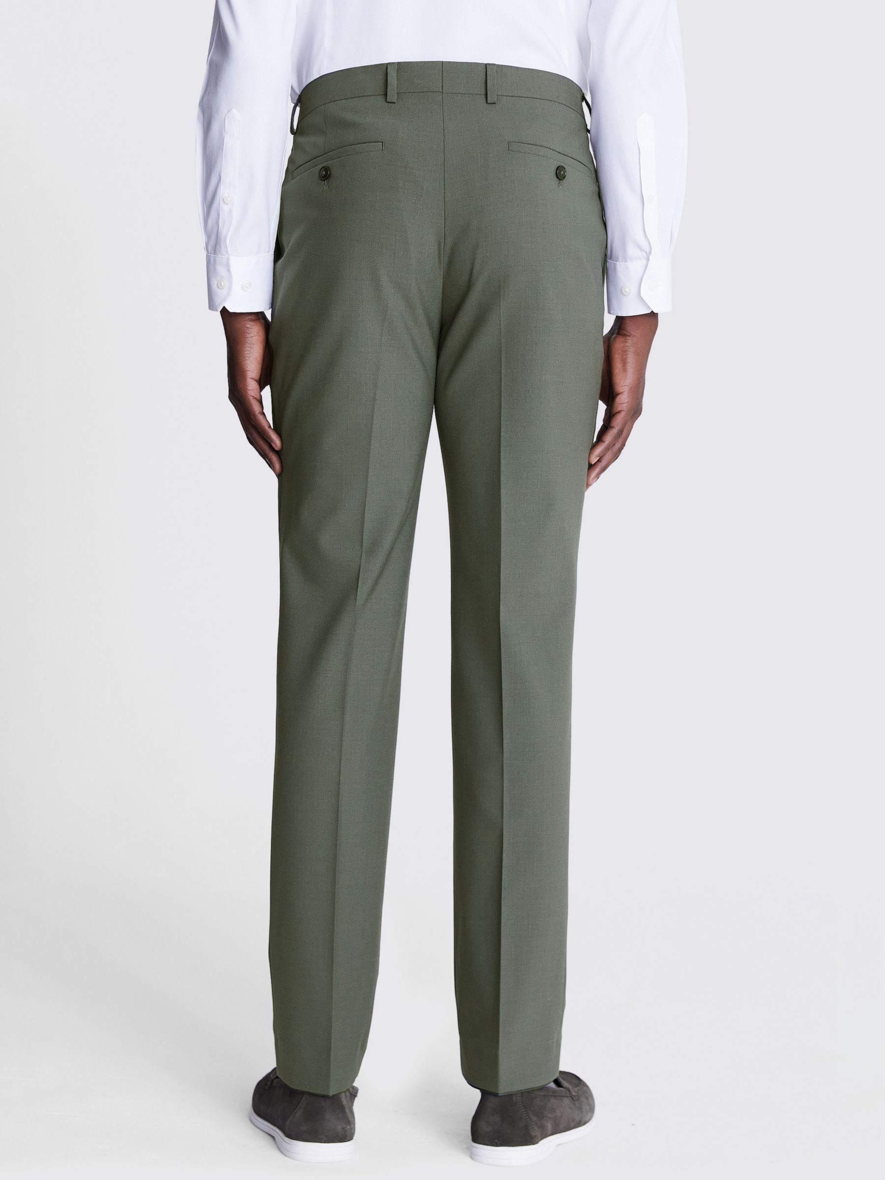 Moss x DKNY Slim Fit Wool Blend Suit Trousers, Sage Green, 32L