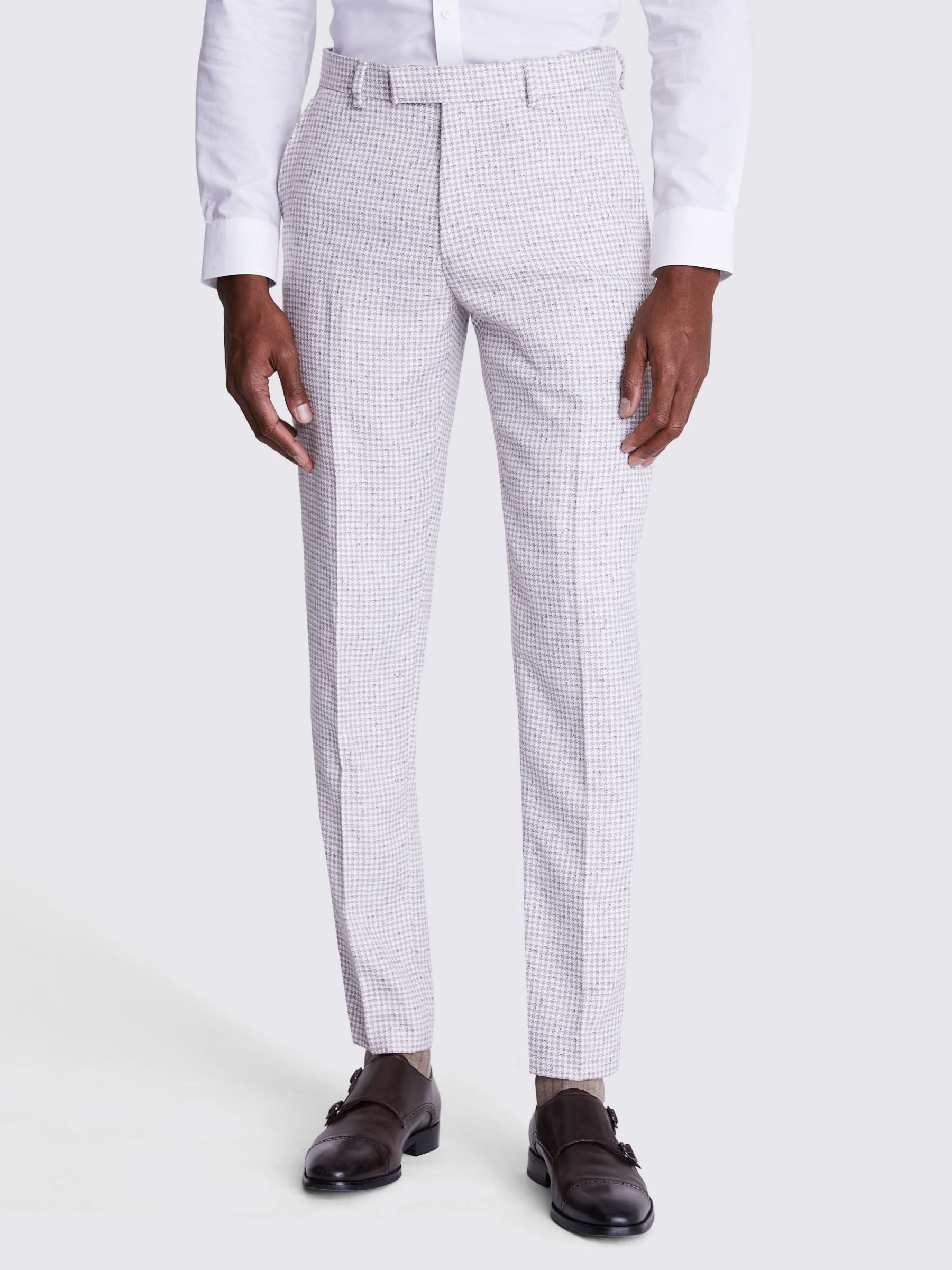 Buy Moss Tailored Houndstooth Trousers, Beige Online at johnlewis.com