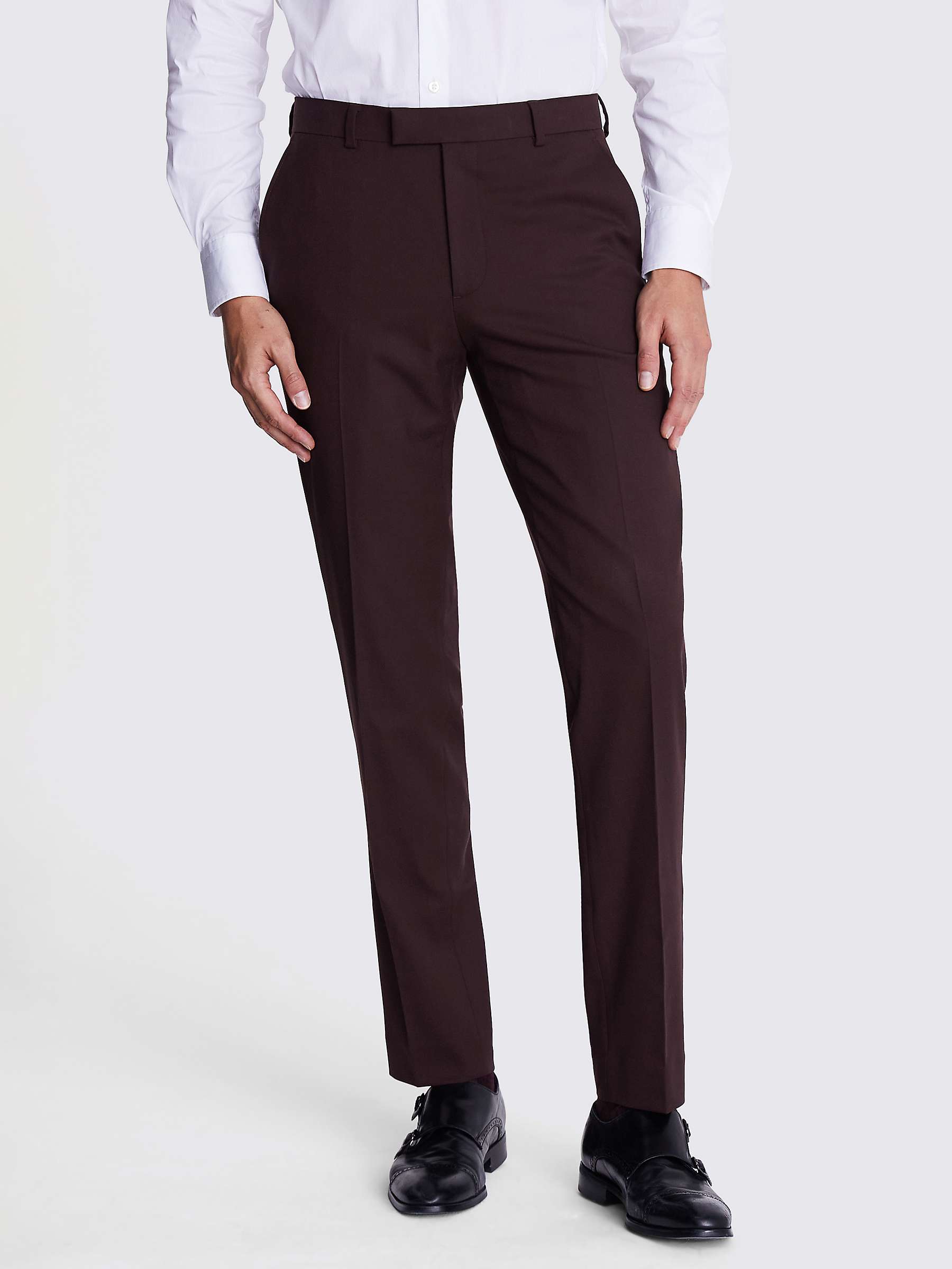 Buy Moss Tailored Flannel Trousers, Port Online at johnlewis.com