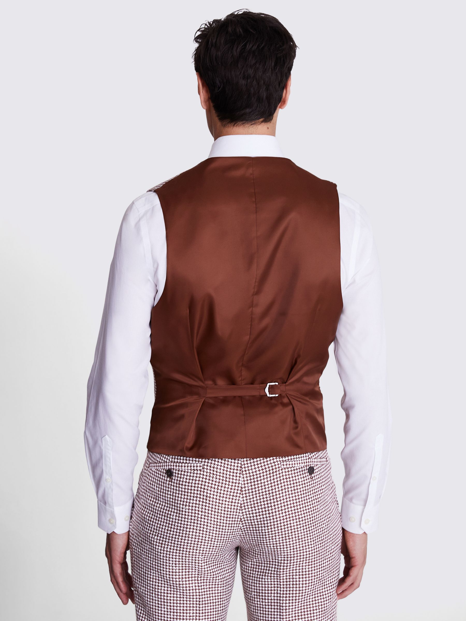 Buy Moss Slim Fit Houndstooth Waistcoat, Copper/White Online at johnlewis.com