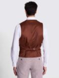Moss Slim Fit Houndstooth Waistcoat, Copper/White