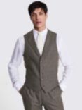 Moss Italian Wool Blend Tailored Fit Waistcoat, Brown