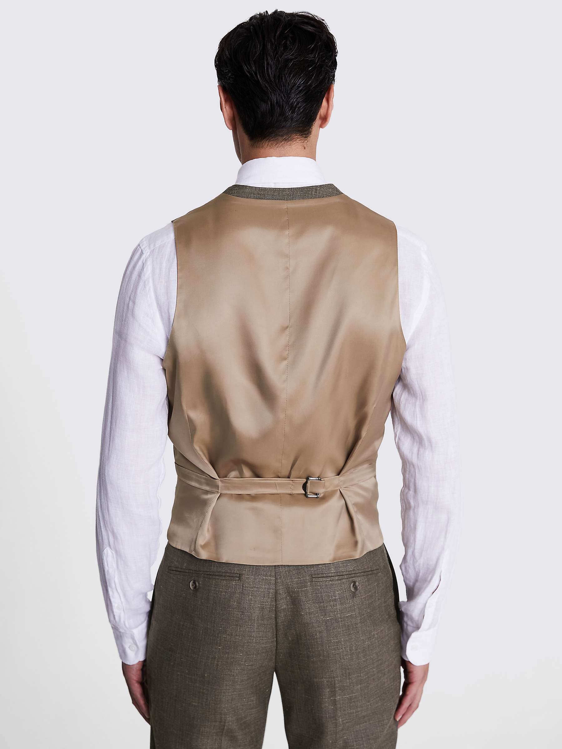 Buy Moss Italian Wool Blend Tailored Fit Waistcoat, Brown Online at johnlewis.com