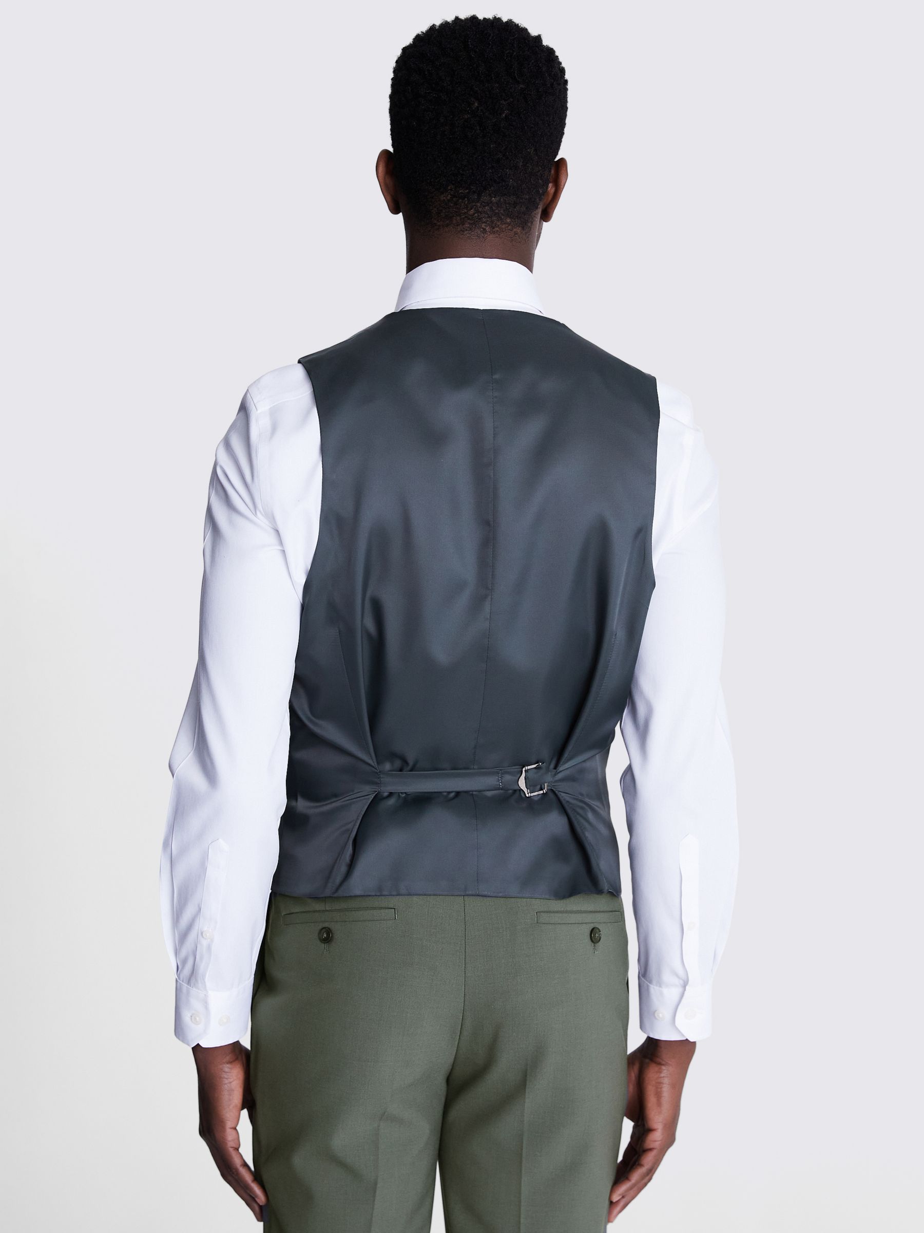 Moss x DKNY Slim Fit Wool Blend Waistcoat, Sage Green, 46R