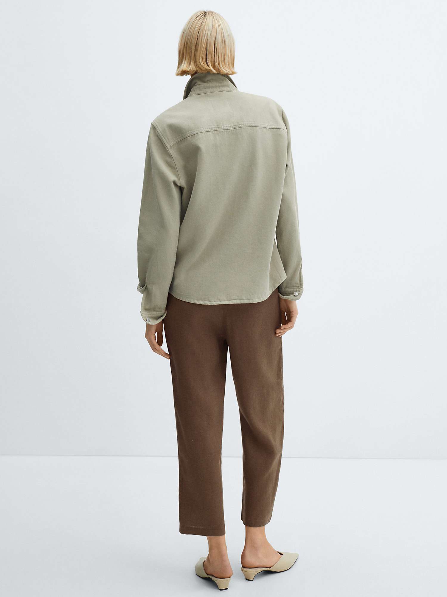 Buy Mango Linen Cropped Trousers Online at johnlewis.com
