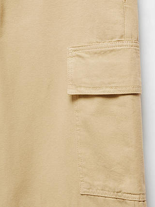 Mango Danna Cotton Cargo Trousers, Medium Brown