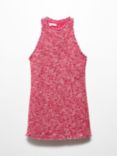 Mango Siena Textured Mini Dress, Bright Pink