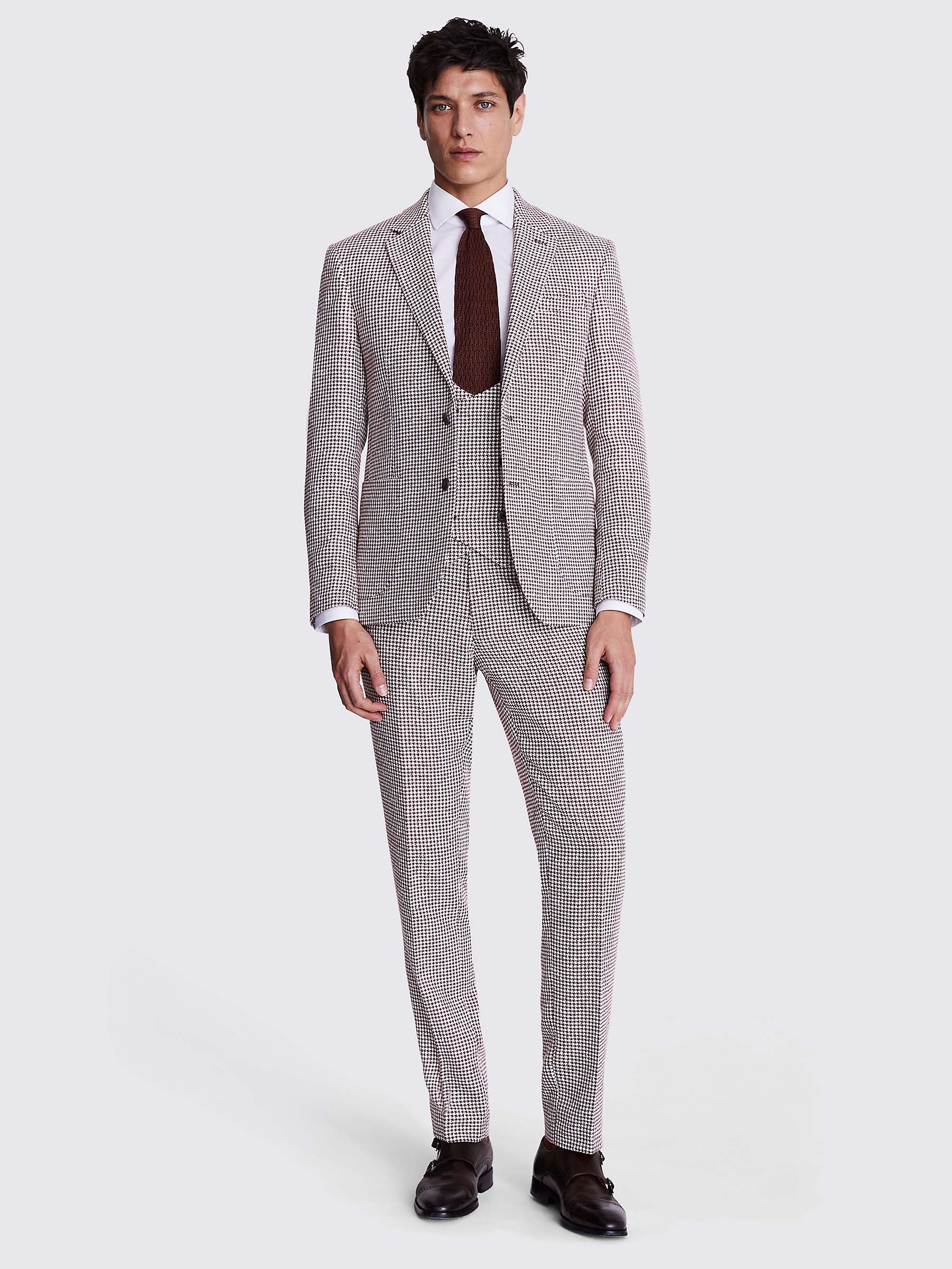 Buy Moss Slim Fit Houndstooth Suit Jacket, Copper/White Online at johnlewis.com