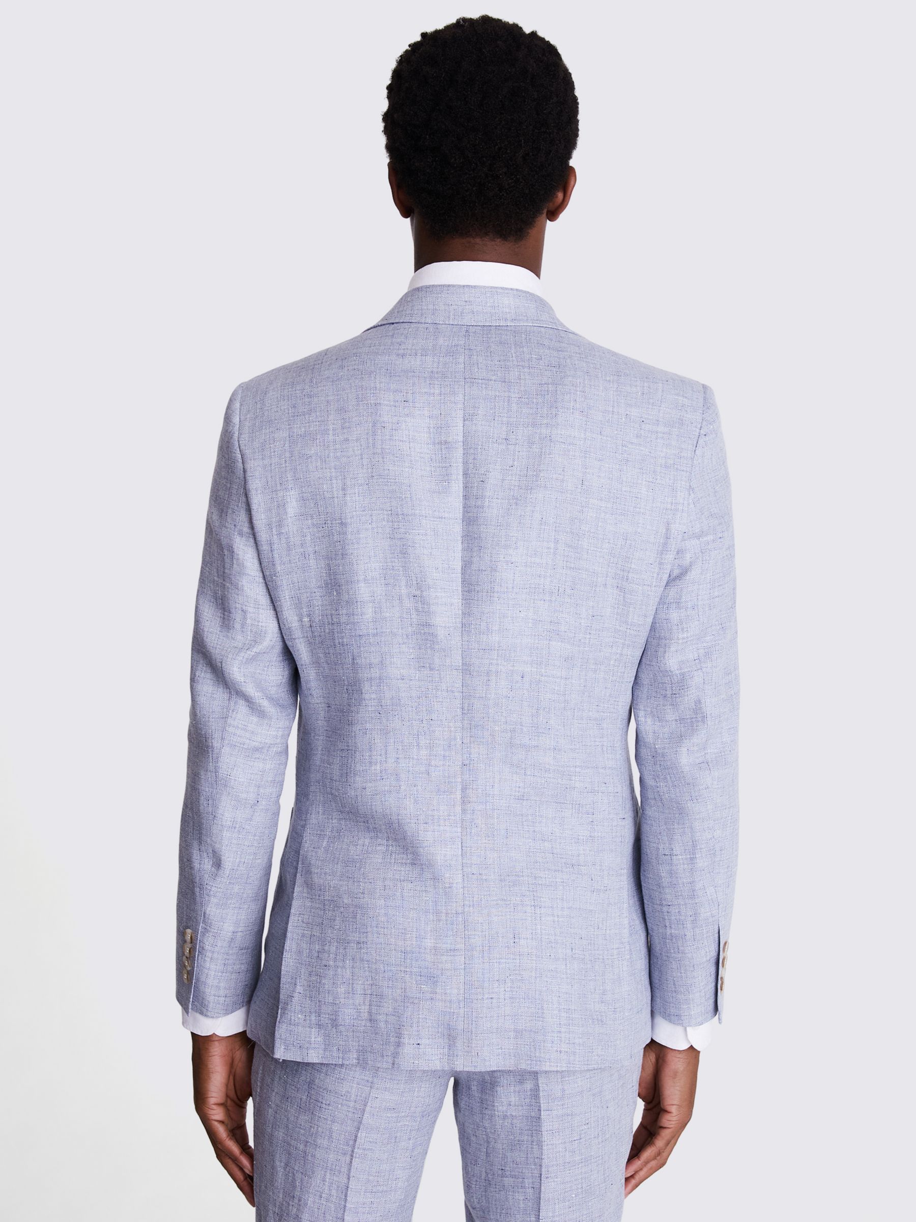 Moss Tailored Fit Linen Suit Jacket, Light Blue, 36R