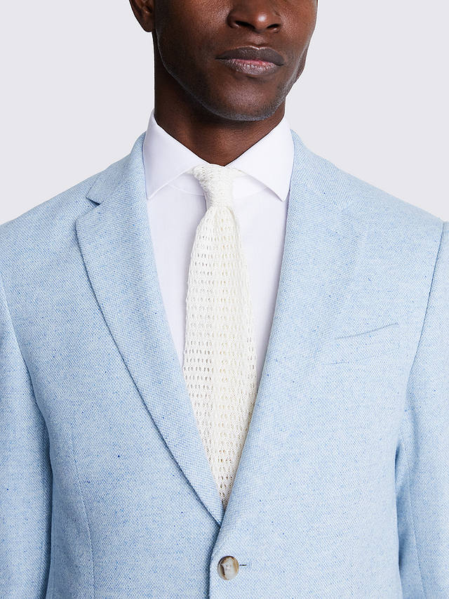 Moss Slim Fit Wool Blend Donegal Tweed Suit Jacket, Blue