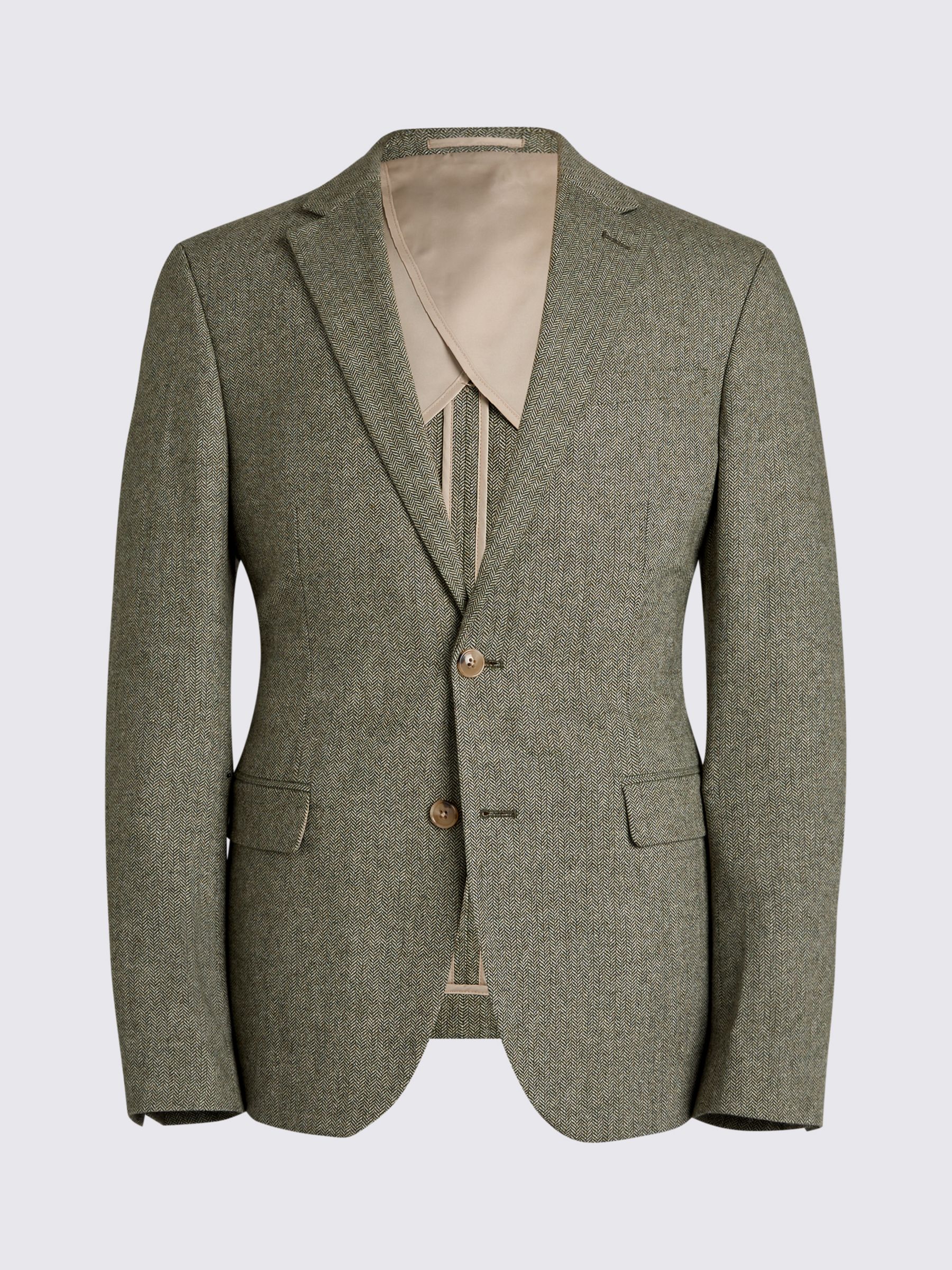 Buy Moss Slim Fit Herringbone Tweed Jacket, Sage Online at johnlewis.com