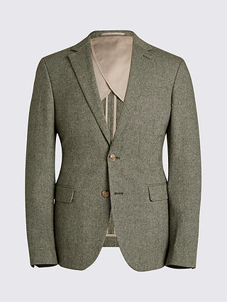 Moss Slim Fit Herringbone Tweed Jacket, Sage