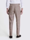 Moss Slim Fit Check Linen Suit Trousers, Brown