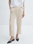 Mango Linen Cropped Trousers