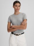 Reiss Victoria Short Sleeve Ribbed Top
