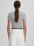 Reiss Victoria Short Sleeve Ribbed Top