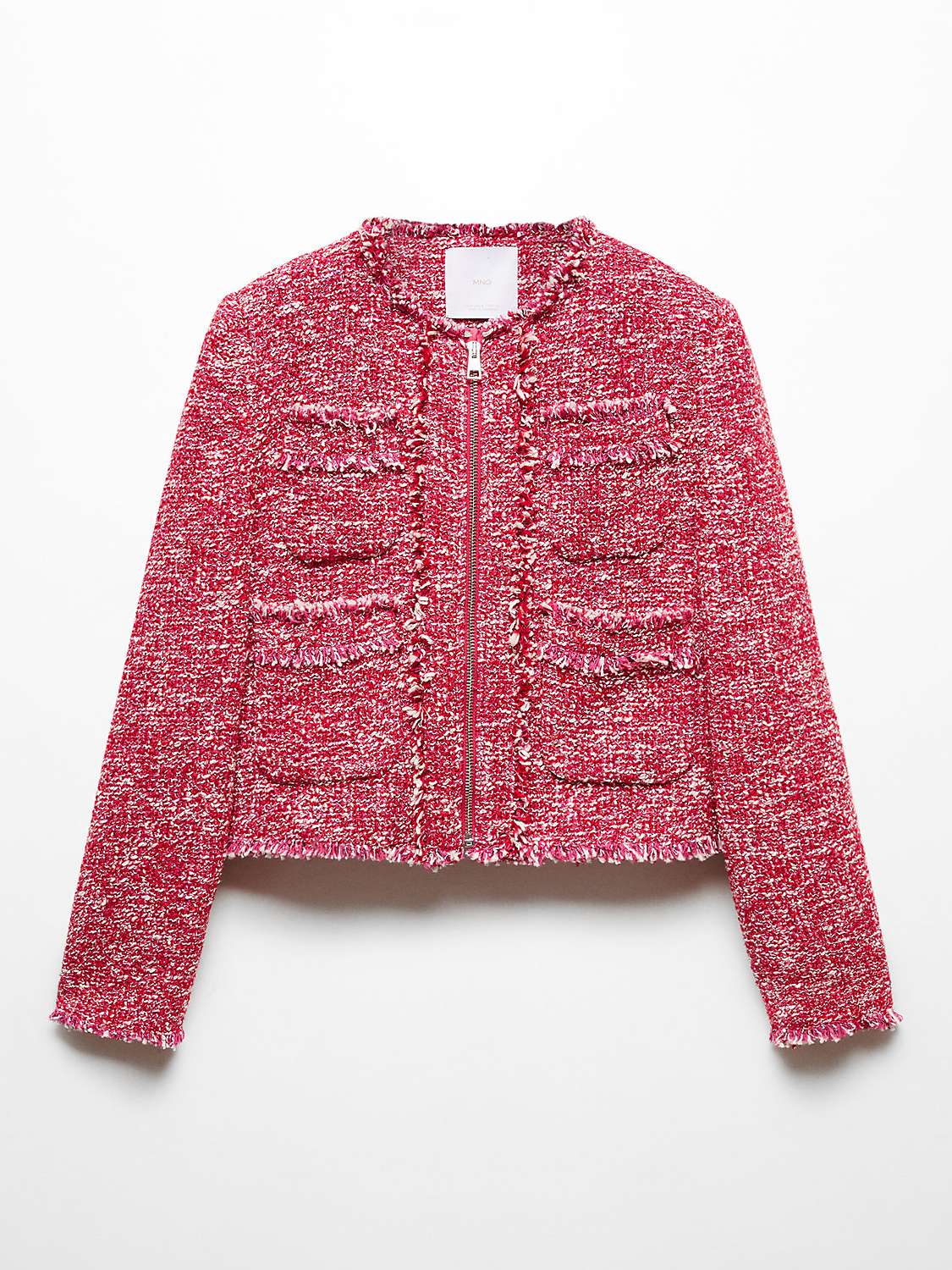 Buy Mango Siena Cotton Blend Jacket, Bright Pink Online at johnlewis.com