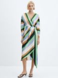 Mango Verdi Stripe Midi Wrap Dress, Multi