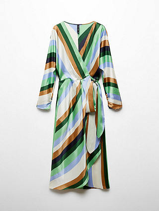 Mango Verdi Stripe Midi Wrap Dress, Multi