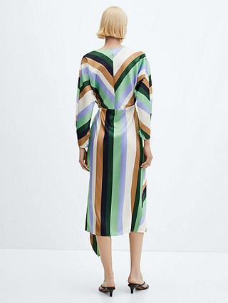 Mango Verdi Stripe Midi Wrap Dress, Multi