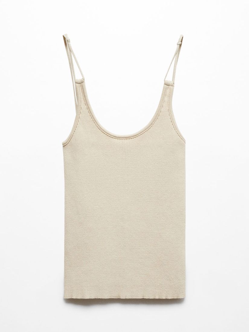 Buy Mango Double Strap Vest Top, Light Beige Online at johnlewis.com