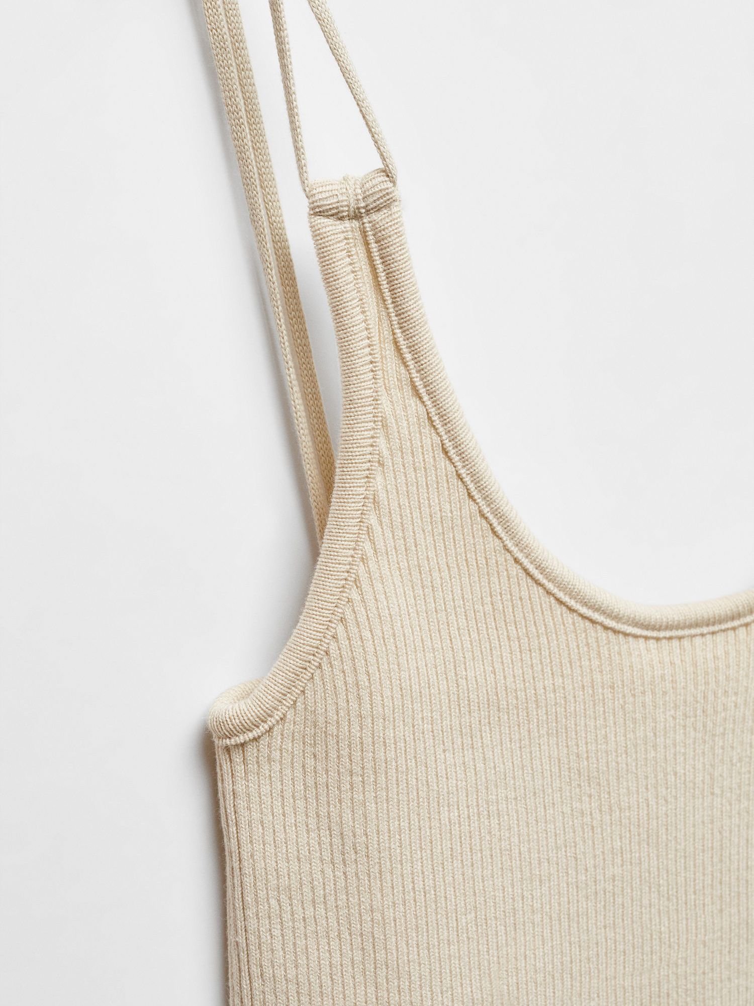 Buy Mango Double Strap Vest Top, Light Beige Online at johnlewis.com