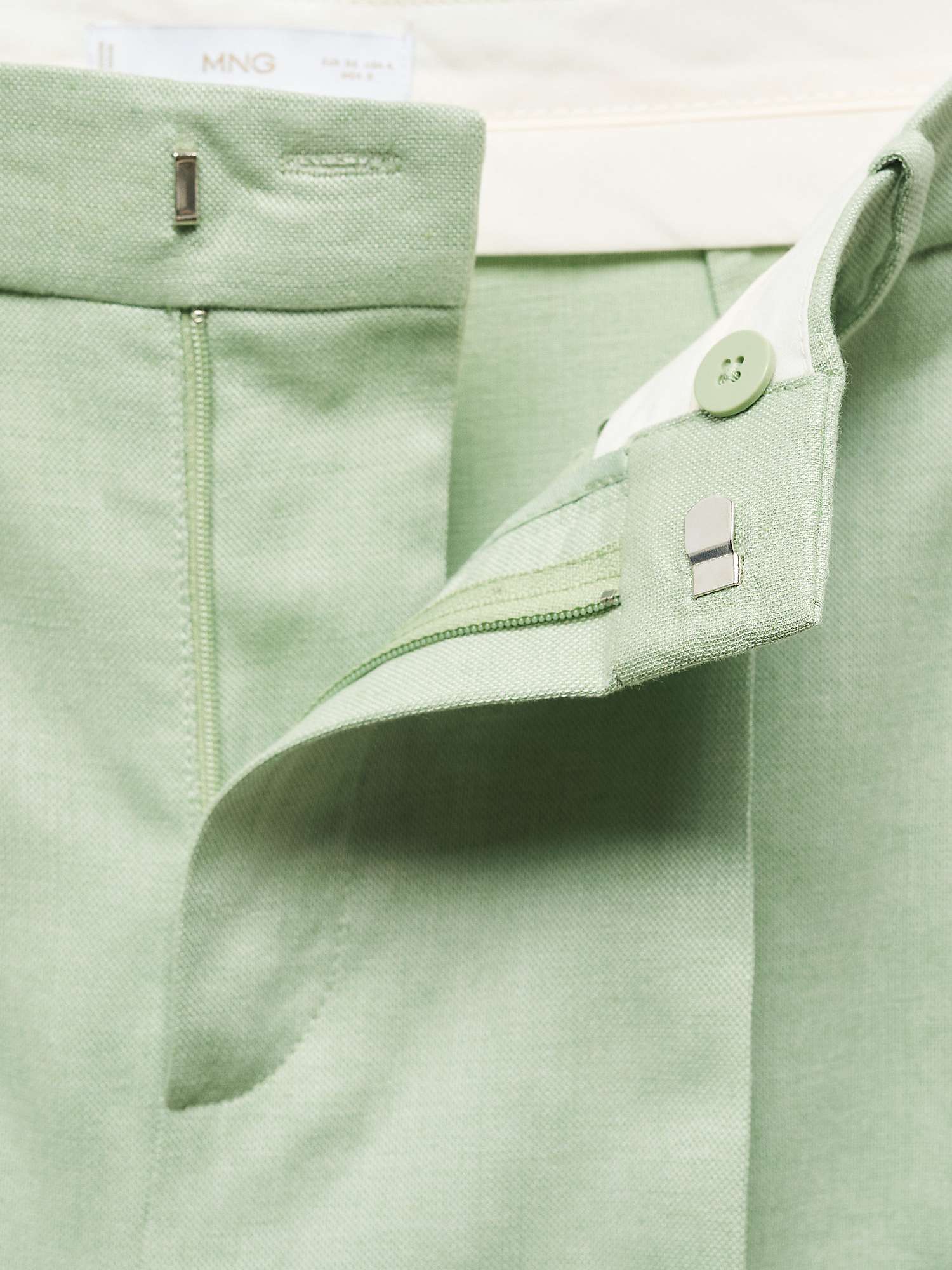 Buy Mango Sevilla Linen Blend Wide Leg Trousers, Green Online at johnlewis.com