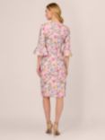 Adrianna Papell Floral Knee Length Dress, Blush/Multi