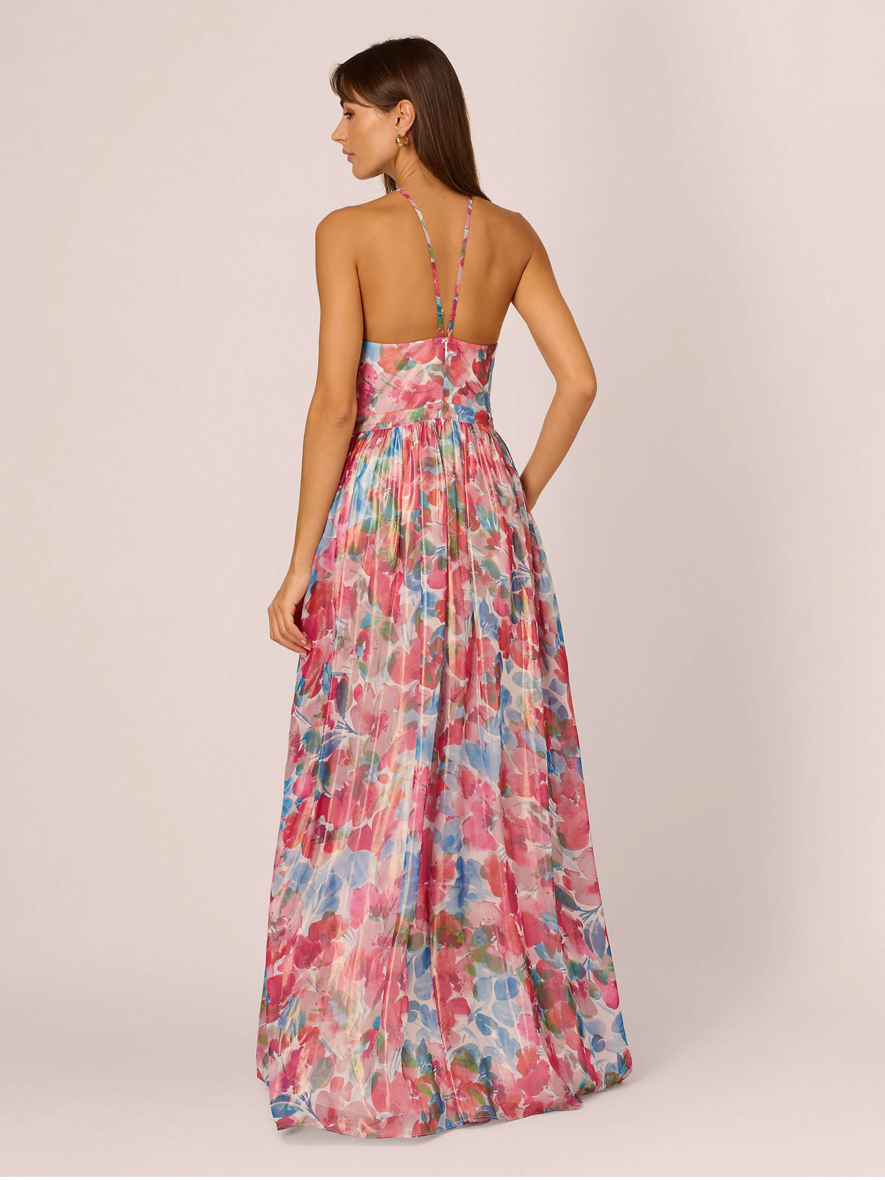 Buy Adrianna by Adrianna Papell Foiled Chiffon Maxi Dress, Pink/Multi Online at johnlewis.com