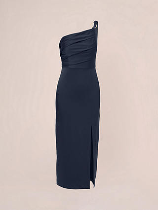 Adrianna Papell Midi Satin Crepe Dress, Dark Navy