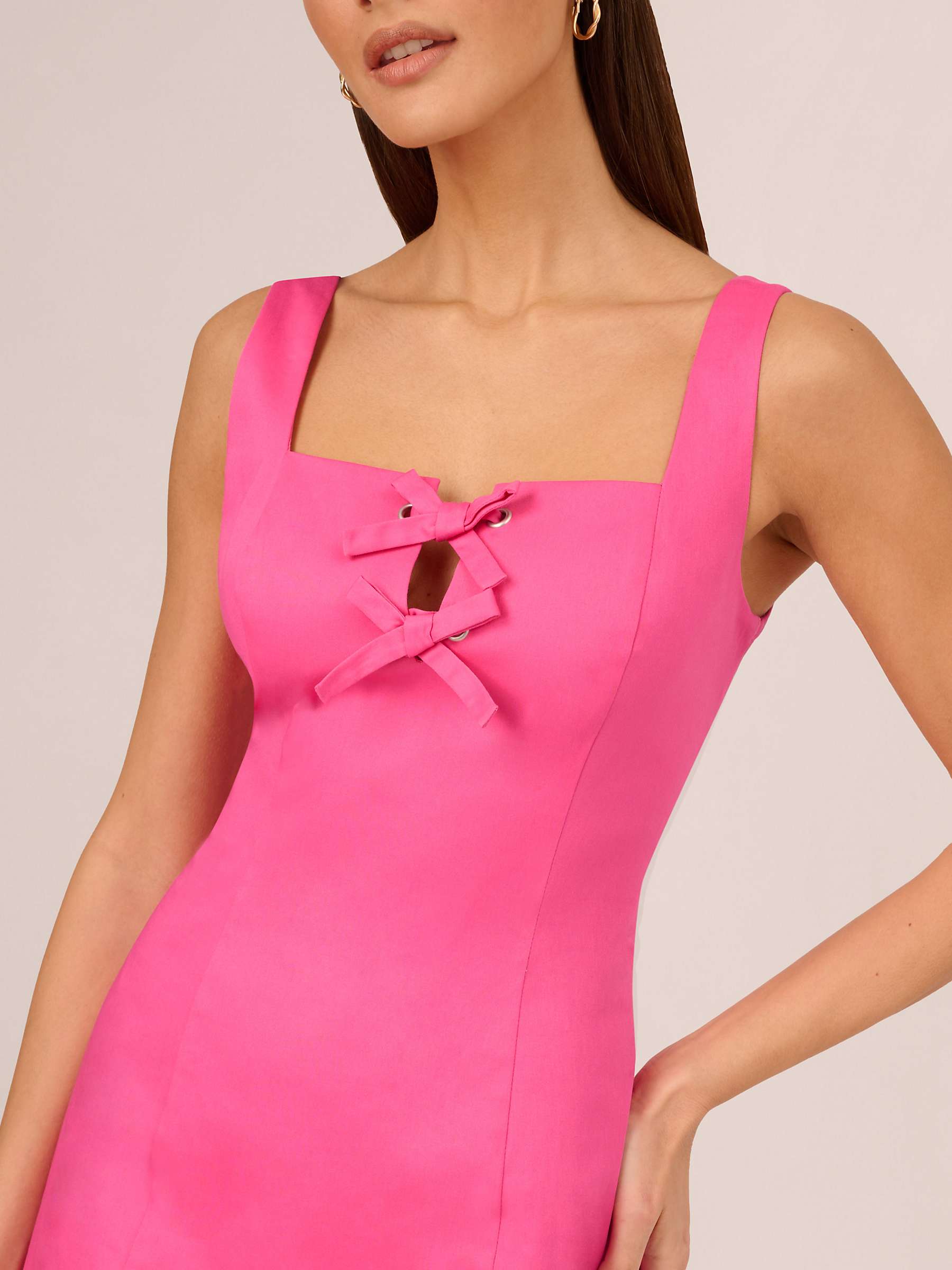 Buy Adrianna by Adrianna Papell Bow Detail A-Line Mini Dress, Magenta Online at johnlewis.com