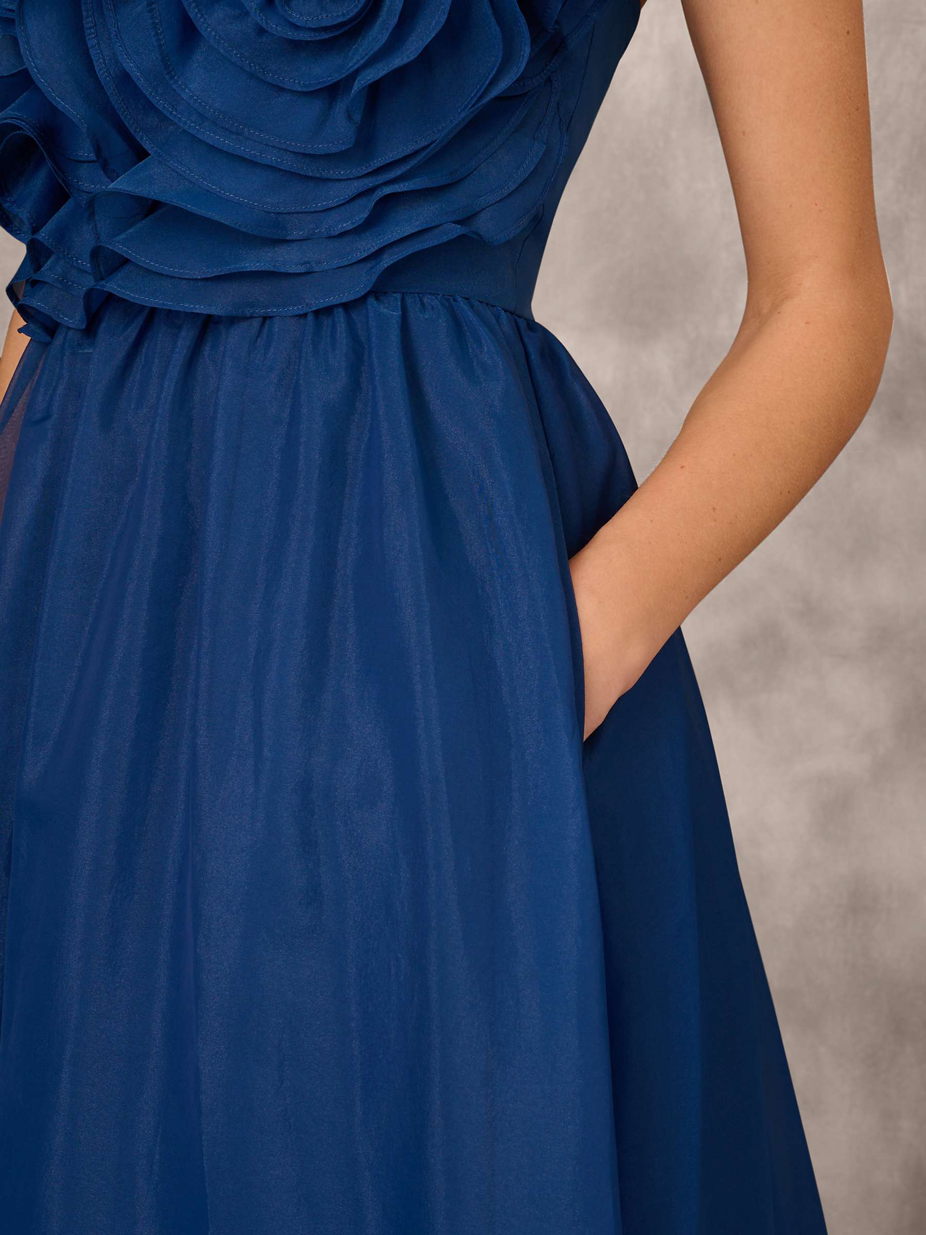 Buy Aidan Mattox by Adrianna Papell Strapless Organza Ball Gown Maxi Dress, Navy Online at johnlewis.com